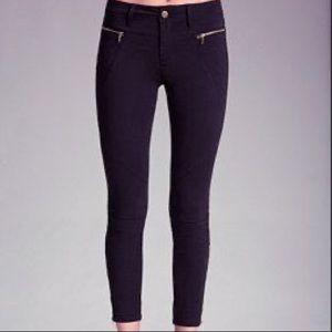 Bebe Sateen Moto Skinny Jeans